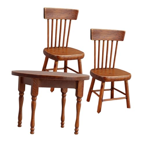 KOMBIUDA Puppenhaus Möbelset Holz Miniatur Tisch und Stühle Set Vintage Wohn Esszimmer Dekoration Realistische Miniaturmöbel Modelle für Puppenhaus Sammler KOMBIUDA Puppenhaus Möbelset Holz Miniatur Tisch und Stühle Set Vintage Wohn Esszimmer Dekoration Realistische Miniaturmöbel Modelle für Puppenhaus Sammler von KOMBIUDA