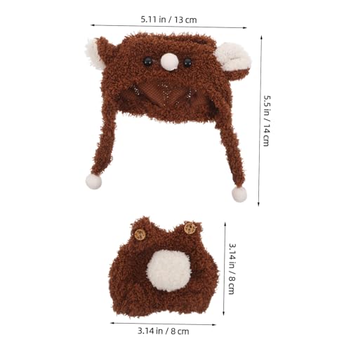 KOMBIUDA Puppenkleidung Set mit Braunem Bärenhut und Latzhose Weiches Sicheres Material Passend für Kleine Stofftiere Puppenzubehör Kostüm für Puppen zum Verkleiden KOMBIUDA Puppenkleidung Set mit Braunem Bärenhut und Latzhose Weiches Sicheres Material Passend für Kleine Stofftiere Puppenzubehör Kostüm für Puppen zum Verkleiden von KOMBIUDA