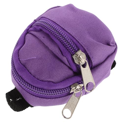 KOMBIUDA Puppenrucksack puppenzubehör puppenhaus deko Miniaturrucksack kleine Puppentasche Reisezubehör für Puppen Büchertasche Spielzeuge Mini- -Dekore Mini-Schultasche Stoff Violett von KOMBIUDA