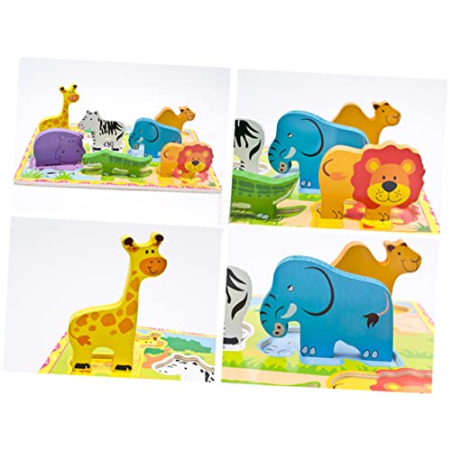 KOMBIUDA Puzzle Für Kleinkinder Tierisches Lernspielzeug Aus Chunky Puzzle Für Vorschulkinder Pädagogisches Für Die Sinne Zoo Design Ab 2 Jahren von KOMBIUDA