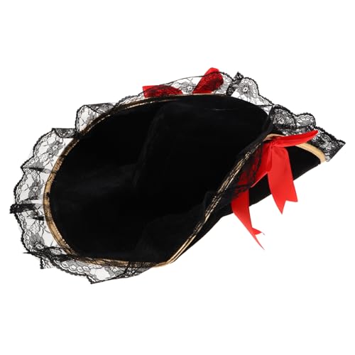 KOMBIUDA Rotes Samt Piratenhut Damen Captain Kostümhut mit Netz und Schleife für Halloween Karneval Fasching Cosplay Leichte Reisefreundliche Piratenkapitänshut Kopfbedeckung KOMBIUDA Rotes Samt Piratenhut Damen Captain Kostümhut mit Netz und Schleife für Halloween Karneval Fasching Cosplay Leichte Reisefreundliche Piratenkapitänshut Kopfbedeckung von KOMBIUDA