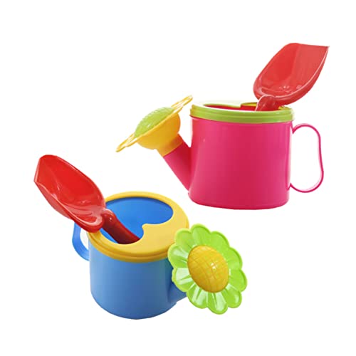 KOMBIUDA Strand-spielset Wasserflasche und Eimer Baby-badespielzeug Sonnenblumenmuster Rot für Jungen und Mädchen Spaß Zufällige Farbe von KOMBIUDA