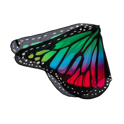 KOMBIUDA Schmetterlings-umhang Schmetterling Cape Kostüm Umhang Mit Feenflügeln Schmetterlingsflügel Schmetterlingsfeenflügel Flügel Kostüm Cape Ornament Polyester Colorful von KOMBIUDA