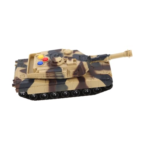 KOMBIUDA Simulierter Panzer Tank Panzerspielzeug Panzermodell Lernspielzeug Trägheitsfahrzeugmodell Kinderauto Modell Autospielzeug Für Kinder Spielzeug Für Trägheitspanzer Abs Yellow von KOMBIUDA