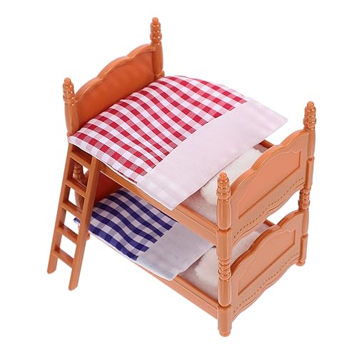 KOMBIUDA Spielzeug Puppenhaus Miniatur-Puppen-etagenbett Mini-hausbett Mini-etagenbett-puppenbausatz Mini- -puppenbett Mini Etagenbett Miniaturmöbel Etagenbett-Ornament Plastik von KOMBIUDA