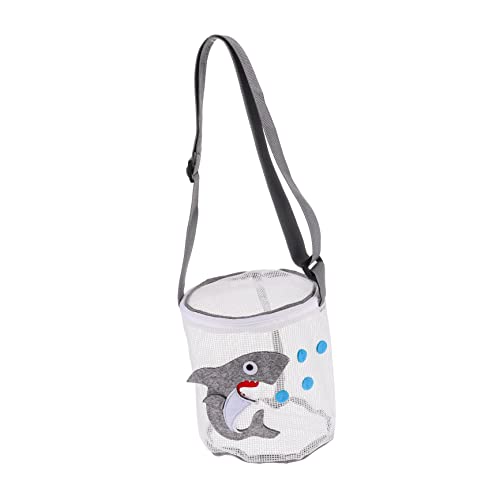 KOMBIUDA Spielzeugtasche Sandspielzeug Mesh-aufbewahrungstaschen Die Einkaufstasche Krabbe Knuddelig Muschel Cool Sandkasten Süße Tasche Netz Outdoor- Für Strand PVC Grey von KOMBIUDA