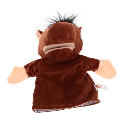 KOMBIUDA Stofftier Handpuppe Puppenspielzeug Kuh Handpuppe Strumpffüller Handpuppe Nutztierpuppe Handpuppe Für Kinder Tier Geschichtenerzählpuppe Plüsch Hellbraun von KOMBIUDA