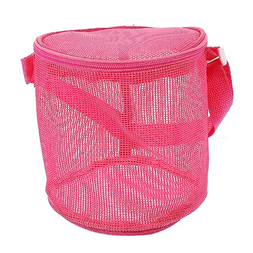 KOMBIUDA Strand Aufbewahrungstasche Mesh-strandrucksack Sand Für Sandkasten Strandtasche Für Mädchen Schwimmbecken Strandmuscheltasche Spielzelte Strandtuch PVC Rosy von KOMBIUDA