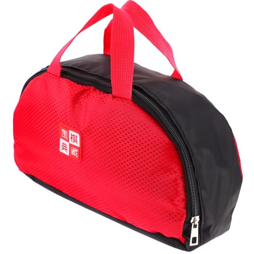 KOMBIUDA Stückkarton Aufbewahrungstasche Gobang-Spiel Spielzubehör Gehen Reiseschach Perlen Boxen Tasche Reisetasche Schachtasche Taschen Für Brettspiele Speicherhalter Polyester Rot von KOMBIUDA