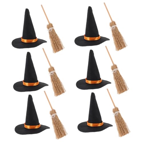 KOMBIUDA Teiliges Mini Hexenhut und Besenset für Halloween Wiederverwendbare Leichte Filzhüte und Besen Vielseitige DIY Deko für Party Schule Büro Festliche Tisch und Raumgestaltung KOMBIUDA Teiliges Mini Hexenhut und Besenset für Halloween Wiederverwendbare Leichte Filzhüte und Besen Vielseitige DIY Deko für Party Schule Büro Festliche Tisch und Raumgestaltung von KOMBIUDA
