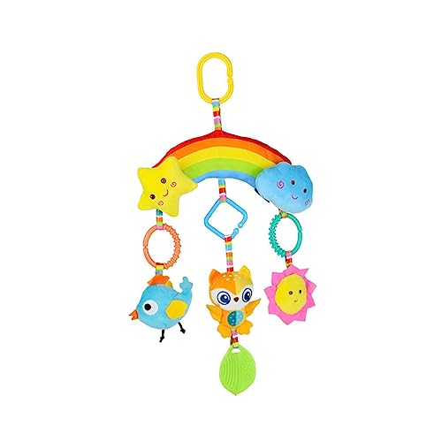 KOMBIUDA Tier Bett Glocke Animal Toys Tier babybett kinderwagenspielzeug babytragetuch Toy Krippe hängende Rassel Bett Plüschtier Krippenanhänger Kieselgel Colorful von KOMBIUDA