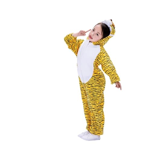 KOMBIUDA Tiger Kostü Für Tierkostü Zum Verkleiden Für Rollenspiele Maskerade Und Bühnenaufführungen Cosplay Outfit Größe XL Für Jungen Und ädchen von KOMBIUDA