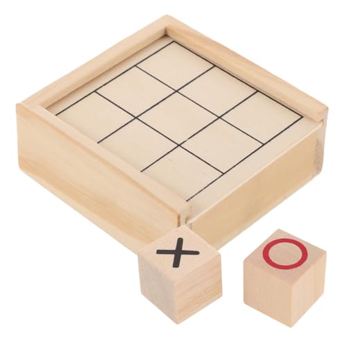 KOMBIUDA -Toe Reisebrettspiele Für Kinder Xo-brettspiel Klassische Brettspiele Kaffeetisch-Spiel Xo Schachbrett Familienbrettspiele Klassisches Brettspiel Tischspiel Holz Khaki von KOMBIUDA