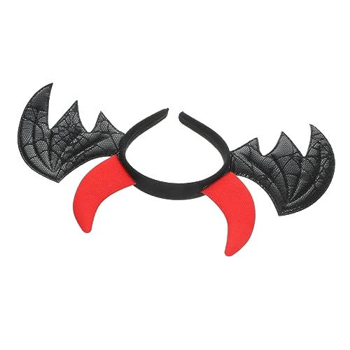 KOMBIUDA halloween headband haarband halloween streudekor halloween Halloween-Kopfhörer Stirnband aus Teufelshorn Halloween-Fledermaus-Stirnband Halloween-Party-Haarschmuck Plastik von KOMBIUDA