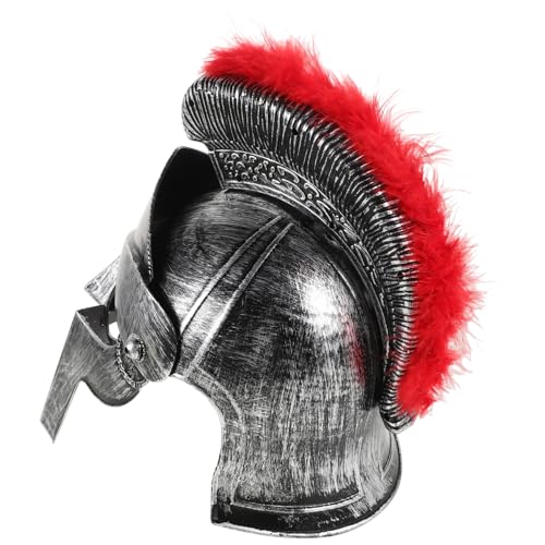 KOMBIUDA -hut Cosplay-helm Römischer Soldatenhelm Königshelm Krieger-kopfbedeckung Soldatenhut Griechischer Helm Römischer Helm Rüstungshelm Wikinger Schild Plastik Silver von KOMBIUDA