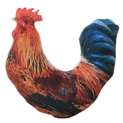 KOMBIUDA künstliches Hahnkissen für Mädchen Plüsch Mädchen Babyspielzeug Lamm Rooster Plush Pillow Kuschelhahn süßes Stofftier gefüllter Hahn Baumwolle von KOMBIUDA