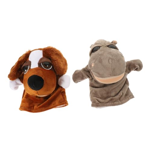 KOMBIUDA üsch Tier Handpuppen Für Interaktive Geschichtenerzähler Puppen Weiche Tier Handspielzeuge Hippo + Hund Ideal Für Kreatives Spiel Und Eltern Kind Interaktion von KOMBIUDA