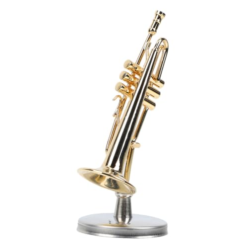 Modell eines Blasinstruments Trompeteninstrument-Figur Musikinstrumentenmodell Kupfer Trompetenmodell Metall Trompeten Dekoration zartes Miniaturspielzeug Miniatur-E-Gitarre KOMBIUDA von KOMBIUDA