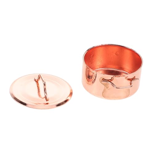 Suppentopfmodell Mini-küchenzubehör Küchenutensilien Für Kleine Häuser Puppen Miniaturtopf Puppenhausbauzubehör Mini- -küchengerät Miniatursachen Topfstütze Legierung Rose Gold KOMBIUDA von KOMBIUDA