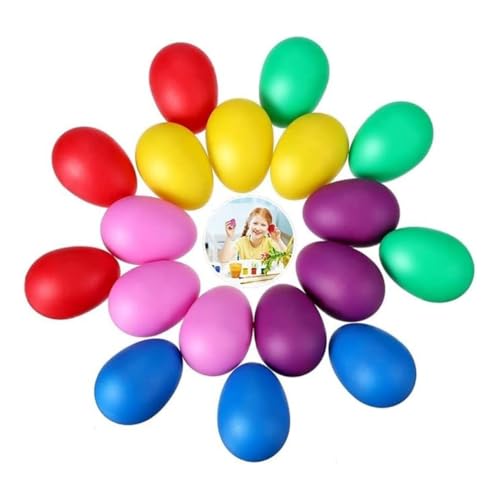 KOMUNJ 24 Stück 6 Farbe Eier Maracas Eier Shaker Set Rasseleier Rhythmus, für Babys und Kleinkinder Spielgeräte, für Kleinkinder Osterpartygeschenke von KOMUNJ