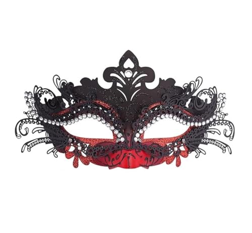 KOMUNJ Venezianischen Masquerade Maske, Maskerade Maske, Karneval Dekorationen Venezianische Masken, für Halloween Karneval Party Kostüm (Schwarz und Rot) von KOMUNJ