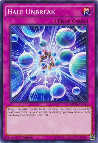 Yu-Gi-Oh!! - Half Unbreak (MP16-EN040) - Mega Pack 2016 - 1. Auflage - Common von KONAMI