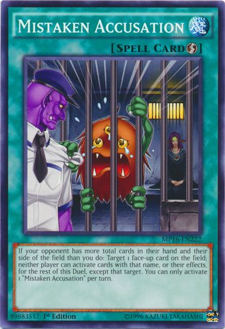 Yu-Gi-Oh!! - Mistaken Accusation (MP16-EN222) - Mega Pack 2016 - 1st Edition - Common von KONAMI