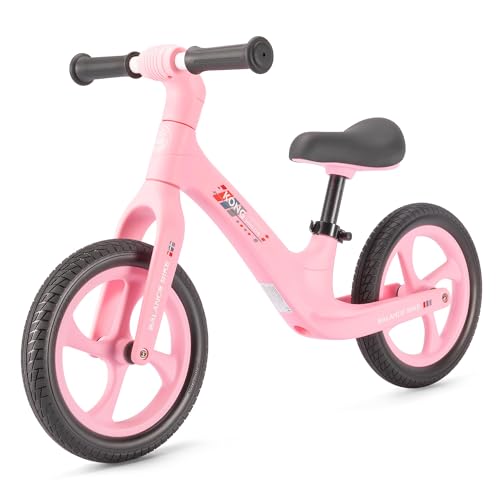 KONG MING CAR Kinder Laufrad – 12 Zoll Balance Bike für Kinder von 2-6 Jahren, Höhenverstellbar mit Fußstütze, Ergonomischem Sattel und Pannensicheren Rädern, Bis zu 35kg von KONG MING CAR