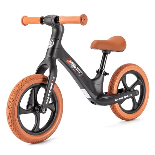 KONG MING CAR Kinder Laufrad – 12 Zoll Balance Bike für Kinder von 2-6 Jahren, Höhenverstellbar mit Fußstütze, Ergonomischem Sattel und Pannensicheren Rädern, Bis zu 35kg von KONG MING CAR