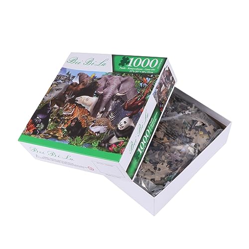 1 Satz 1000 Stück Rätsel spaß The Animal Puzzle- tierwe Puzzle sortierschalen nicturnal Animals puzzleplatte schenken rätzel Puzzle waldgeräusche eine unst Waldtier-Puzzle KONTONTY von KONTONTY