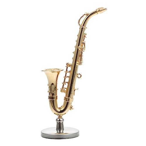 1 Satz Alt-Saxophon Miniaturspielzeug Mini-Saxophon-Spielzeug Sammlung Von Mini-musikinstrumenten Miniatur-saxophonfigur Kinderspielzeug Mini-Spielzeug Saxophon-Ornament Metall KONTONTY von KONTONTY