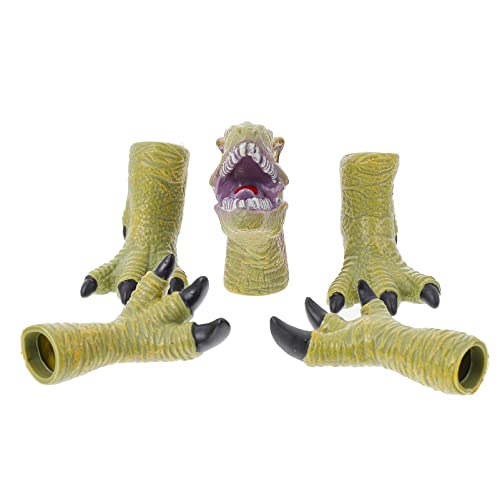 1 Set Dinosaurier Finger Puppenspielzeug Babypuppenspielzeug The Marionettes Puppen Dinosaurier Rollenspiel Puppe Dinosaurier Dinosaurier Puppet Green Vinyl Vinyl KONTONTY von KONTONTY