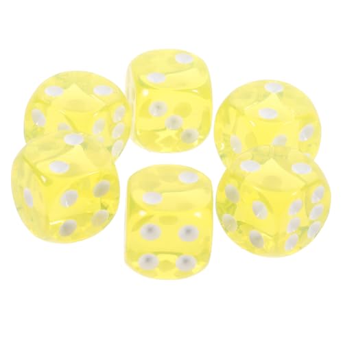 10St Unterhaltungswürfel Spiel Würfelturm jucarii pentru copii Fun Toy barstößel schnapsbar bar Accessories Partygeschenk Partyzubehör 6-seitiger Würfel farbige Würfel Acryl Yellow KONTONTY von KONTONTY