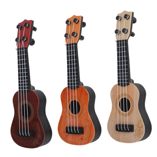 3St Mini-Ukulele kinderinstrumente musikinstrumente Instrument Kinderspiele Trommel Kindergitarre für Jungen Geburtstagsgeschenk für Plastik KONTONTY von KONTONTY