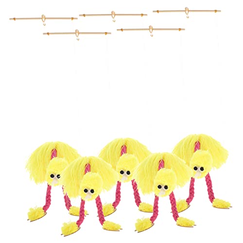 5 Stück Schnur Plüschtiere Puppen Für Kinder Flamingo-marionetten-Spielzeug Plüschpuppen Stofftier Kinder Spielset Tierspielzeug Spielzeug Für Kinder Scrump Plüsch Hölzern Yellow KONTONTY von KONTONTY