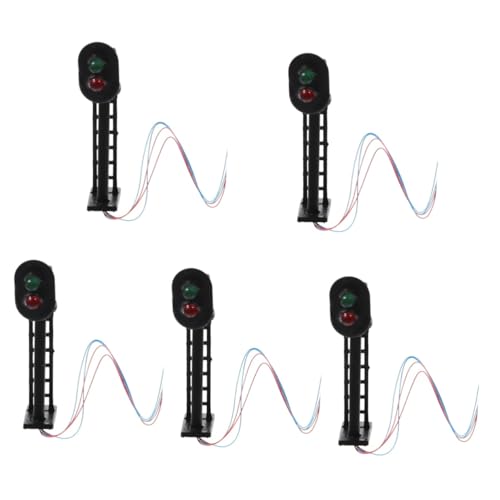 5st Modellbahn Lichter Sandtisch-Fake-Signal Ampel-Modell Landschaftsmodell Led-Verkehr Ampel Spielzeug Kleine Signaldekoration Mini-pflanzendekor Mini-ampel Abs KONTONTY von KONTONTY