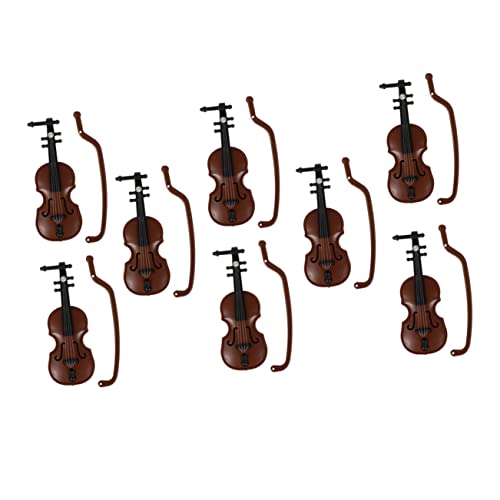 KONTONTY 8 Stücke Mini Violine Spielzeug Puppenhaus Violine Dekoration Exquisite Violine Modellierung Handwerk Für Jungen Und Mädchen von KONTONTY