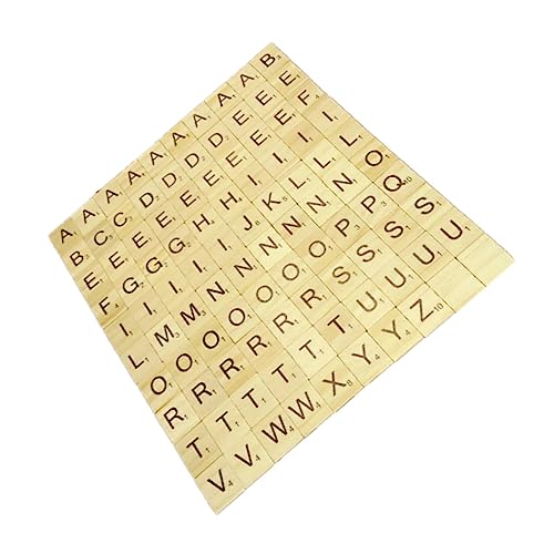 KONTONTY 1 200 Stück Englische Alphabetblöcke Englische Alphabet-Chips Früherziehung Puzzle Brief Holzspäne Kinderspiel Holzklötze Hölzern von KONTONTY