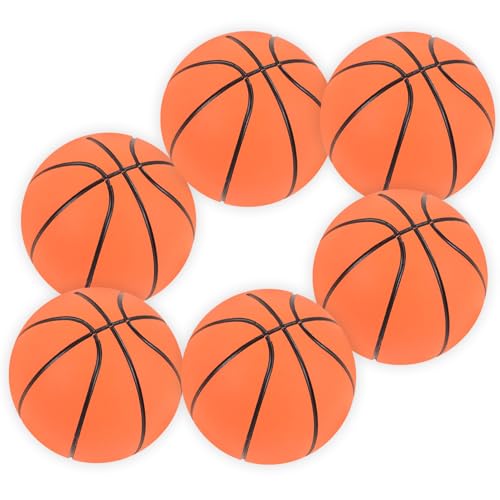 KONTONTY 6er-Pack Mini-Basketball-Spielzeug-Set Für Kinder Basketball-Spielzeug Aus Gummi Für Kinder Spielsachen Hand-Auge-koordinationstraining von KONTONTY