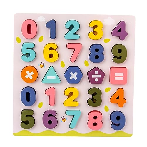 KONTONTY 1 Satz Alphabet-blöcke-Puzzle-Spielzeug Kinderspielzeug Stapelblöcke Steckpuzzles Zahlenrätsel Für Kleinkinder Passendes Spielzeug Für Kinder ABC-puzzlebrett Kinderpuzzle Hölzern von KONTONTY