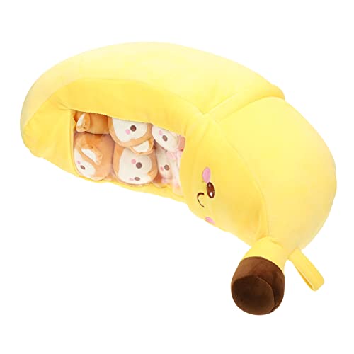 KONTONTY 1 Satz Bananenkissen Kopfkissen Gefüllte Banane Mit Bananen Gefüllter Plüsch Gefüllter Bananenplüsch Gefülltes Bananenplüschtier Banane Stofftier Kawaii-Zeug Pp Baumwolle Yellow von KONTONTY