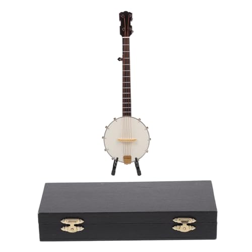 KONTONTY 1 Satz Banjo-Modell Miniaturen simulierte Banjo-Verzierung Kinder wohnungseinrichtung wohnungsdeko simuliertes Banjo und Ständer Banjo-Instrumentenmodell Saiten (Kupferdraht) von KONTONTY