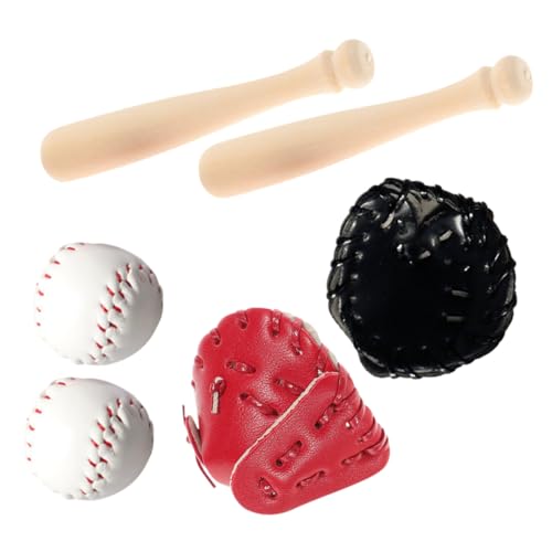 KONTONTY 1 Satz Baseball-Modell Poolspielzeug Spiele für draussen Mini- buchattrappe deko bücherregal deko baseballschläger Mini-Baseball- Sportbälle hölzern von KONTONTY