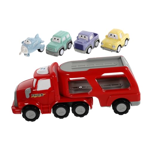 KONTONTY 1 Satz Baufahrzeug puppenwagen kinderspielzeug Auto Stabiles Spielzeugauto Cartoon-Fahrzeug- Traktorspielzeug Rückzugswagen Musik Auto Plastik rot von KONTONTY