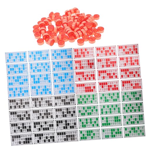 KONTONTY 1 Satz Bingo-Schach Bingo-Karten Bingo-zahlenkarten Bingo-zahlenschach Bingo-brettspiel Bingo-Spiel Schach Zahlenkarten Für Bingospiele Partyzubehör Bingo-Tickets Partyspiel Papier von KONTONTY