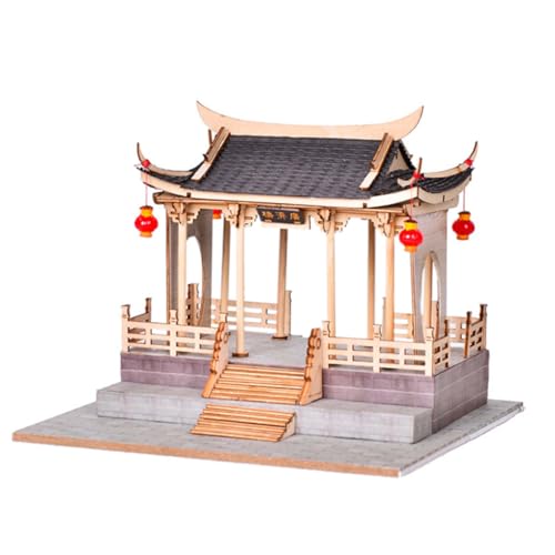 KONTONTY 1 Satz Chinesisches Gebäudemodell Chinesischer Stil Gebäudeverzierung Chinesisches Gebäudespielzeug Brückengebäudemodell Spielzeug Helles Modell Gebäudeszene Modell DIY von KONTONTY