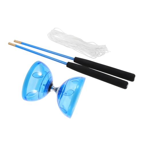 KONTONTY 1 Satz Doppelköpfiges Diabolo Ball federnd Junge automatisch jo diabolo für Endless Fun Diabolo für Spaß Fitness-Diabolo Professionelles Diabolo weiches Gummi Blue von KONTONTY