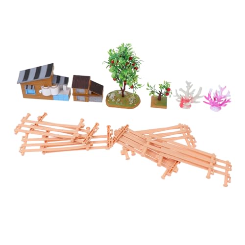 KONTONTY 1 Satz Farmmodell-Ornamente Laufstall für Kinder Blumentopf-Zaunplatte Bauernhof Spielzeug Bauernhof Miniatur PVC Material Spielzeug Bauernhaus-Szenenmodell Mini-Bauernhaus von KONTONTY