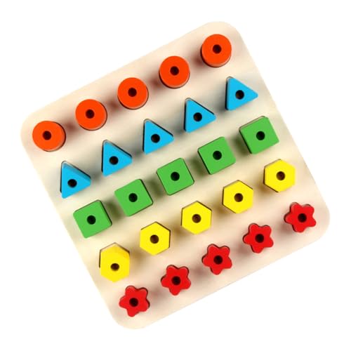 KONTONTY 1 Satz Form passendes Motorikspielzeug für -jährige zum Sortieren von Farben geometrisches Stapelspielzeug Kinderspielzeug aus Holz passendes Puzzle von KONTONTY