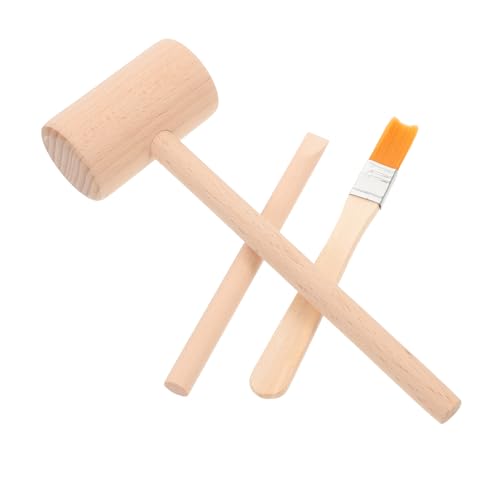 KONTONTY 1 Satz Grabspielzeug für Holzmeißel holzspielzeug Werkzeug Set Kleinkindspielzeug Bausatz DIY-Werkzeuge zum Graben aus Holz Bürstenmeißel-Werkzeugsatz Beige von KONTONTY